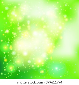Abstract Green Lights Background.