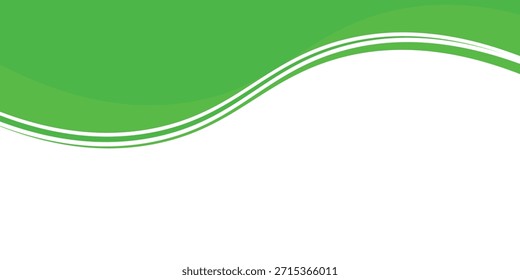 Abstract green line background curve element with white space for text and message design, overlapping layers, with a modern concept style