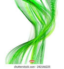 abstract green line emerald wave yellow band on white background vector