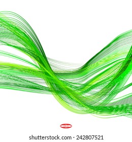 abstract green line emerald wave yellow band on white background vector