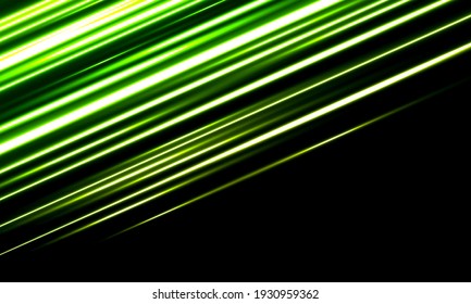 Abstract green line lights high speed motion dynamic on blank with blank space futuristic technology background vector illustration.