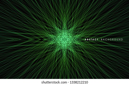 Abstract green line pattern background. Vector illustration.