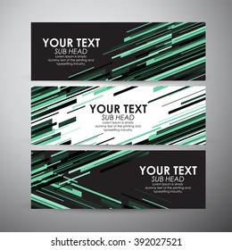 Abstract green line pattern. Vector banners set background. 