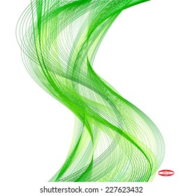 abstract green line pistachio wave yellow band on white background vector
