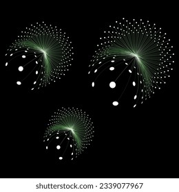 Abstract green line vector on black background