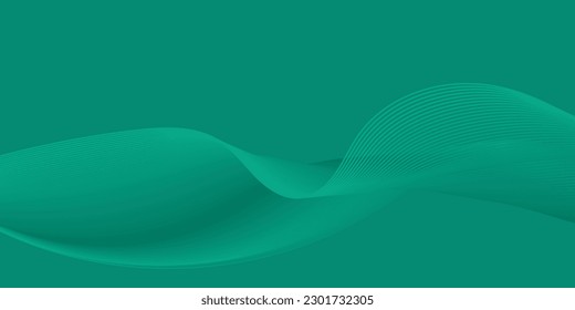 Abstrakter grüner Zeilenhintergrund. Grüne Welle fließt auf grünem Hintergrund. Vektorgrafik