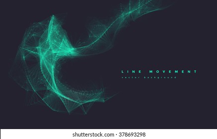 Abstract green line wave background