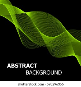 Abstract green line wave background, stock vector