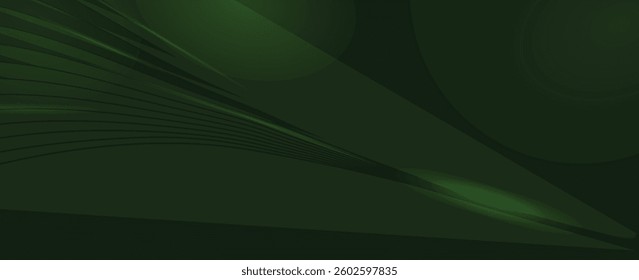 Abstract green lines background with light effects. vector