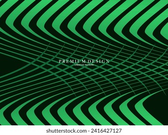 Resumen de líneas verdes Vector de plantilla de fondo, fondo verde con bello diseño de onda.