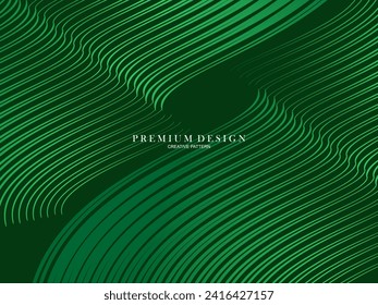 Abstract Green lines Background Template Vector, Green Background with Beautiful Wave Design.