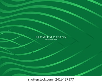 Abstract Green lines Background Template Vector, Green Background with Beautiful Wave Design.