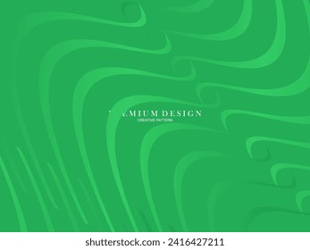 Resumen de líneas verdes Vector de plantilla de fondo, fondo verde con bello diseño de onda.