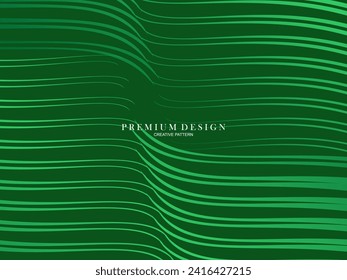 Abstract Green lines Background Template Vector, Green Background with Beautiful Wave Design.