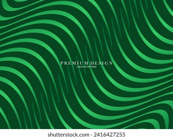 Abstrakte grüne Linien Hintergrund Vorlage Vektorgrafik, grüner Hintergrund mit schönem Wellendesign.