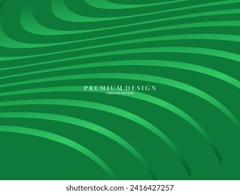 Abstract Green lines Background Template Vector, Green Background with Beautiful Wave Design.