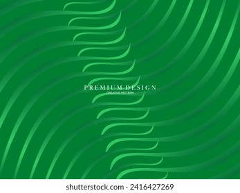 Abstrakte grüne Linien Hintergrund Vorlage Vektorgrafik, grüner Hintergrund mit schönem Wellendesign.