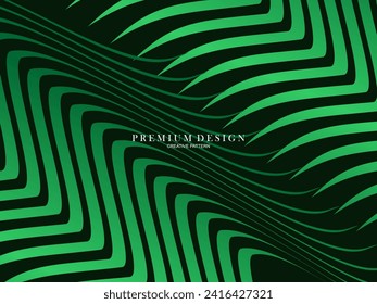 Abstract Green lines Background Template Vector, Green Background with Beautiful Wave Design.