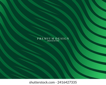 Abstract Green lines Background Template Vector, Green Background with Beautiful Wave Design.