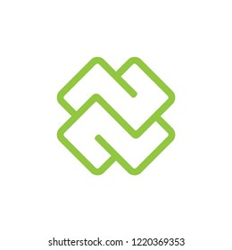 abstract green lines geometric logo vector