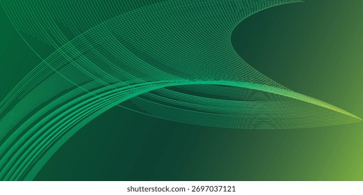Líneas verdes Abstractas y cuadrículas que forman patrones dinámicos y ondulados