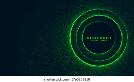 abstract green lines making a circular frame background