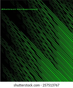 Abstract green lines on black background