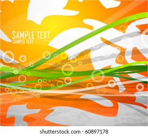 Abstract green lines. Vector professional background