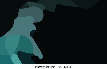 Abstract green liquid background. Design with various  shapes and contrasting colors. Suitable for posters and banners