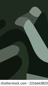 Abstrakter, grüner, flüssiger Hintergrund. Design mit verschiedenen Formen und Kontrastfarben. Geeignet für Poster und Banner