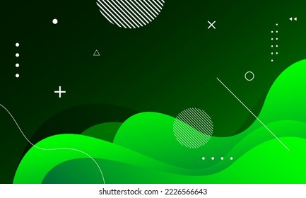 Abstract green liquid background. Fluid shapes composition. Eps10 vector