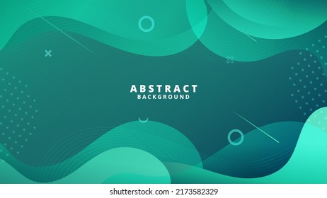 Abstract Green liquid background. Modern background design. gradient color. Dynamic Waves. Fluid shapes composition. Fit for website, banners, wallpapers, brochure, posters