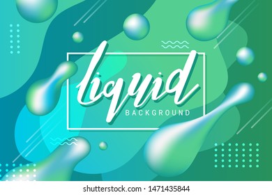 Abstract green liquid banner background. Vector illustration