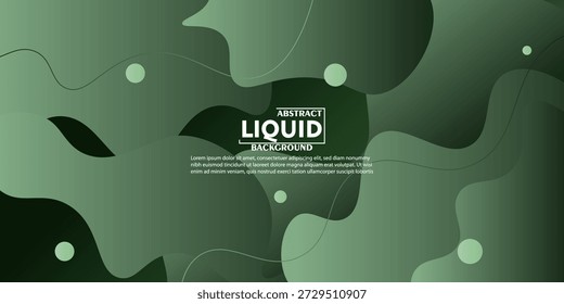 Abstract green liquid overlapping background. Trendy wave pattern design. Simple banner background. Vector eps10