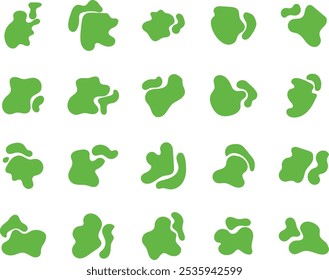  Abstract Green Liquid Shape vector set