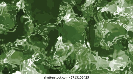 Superficie líquida verde Abstractas con reflejos y ondulaciones de fondo de bucle sin fisuras, abstractos de agua de plástico B, Regalías de stock.