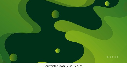 Fondo líquido verde Abstractas de la onda. Composición de Formas fluidas. Vector Eps10