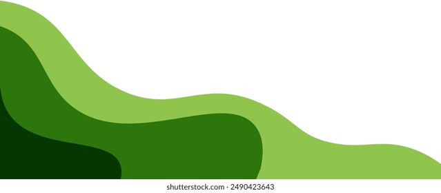 Onda líquida verde Abstractas sobre fondo blanco con espacio de copia para texto. Concepto de diseño moderno. Vector