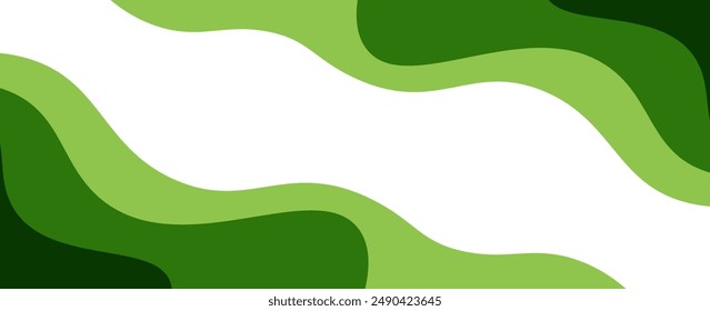 Abstract green liquid wave on white background with copy space for text. Modern design concept. vector