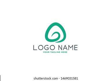 Abstract green logo design. Isolated on white background.