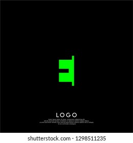 abstract green logo E letter design concept