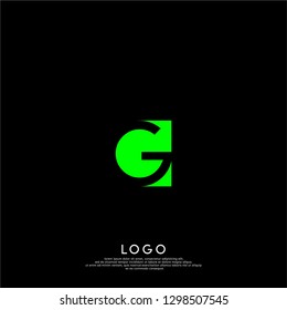 abstract green logo G letter design concept