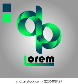 Logo de color verde abstracto con color de gradiente