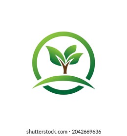 Logotipo Verde Resumen Con Ilustración Vectorial