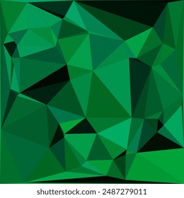 Abstractas fondo verde bajo de poliéster. Muchos triángulos que se intersectan y se superponen. Vector Pro de estilo moderno