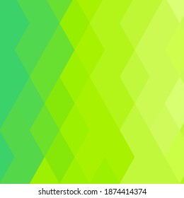 Abstract green low-poly background with layered triangles and squares forming a seamless geometric pattern in varying shades of green and yellow-green. Ideal for modern, nature-themed, or eco-friendly