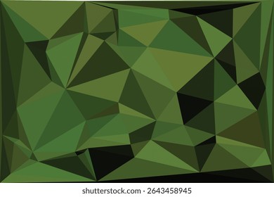 Abstract green low-poly background texture with vibrant color variations.