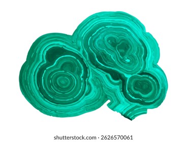 Ilustración de rebanada de geoda de malaquita verde Abstractas con capas circulares concéntricas