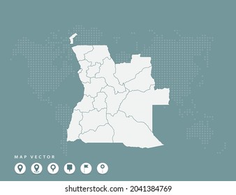 Abstract green map of Angola vector.