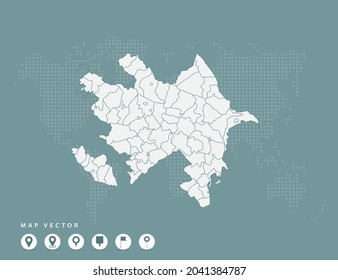Abstract green map of Azerbaijan vector.
